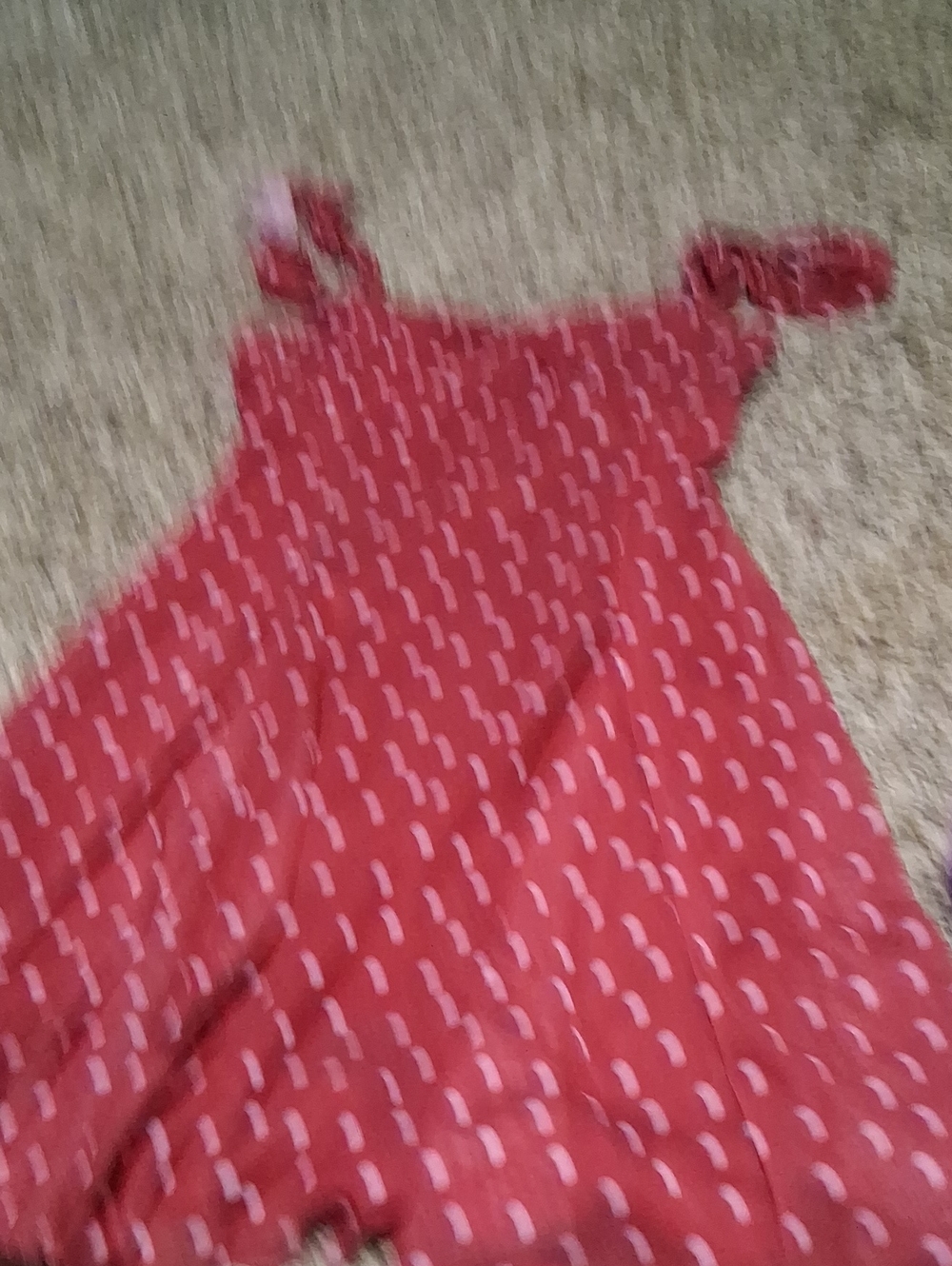 No Boundaries Red Dress with White Pattern